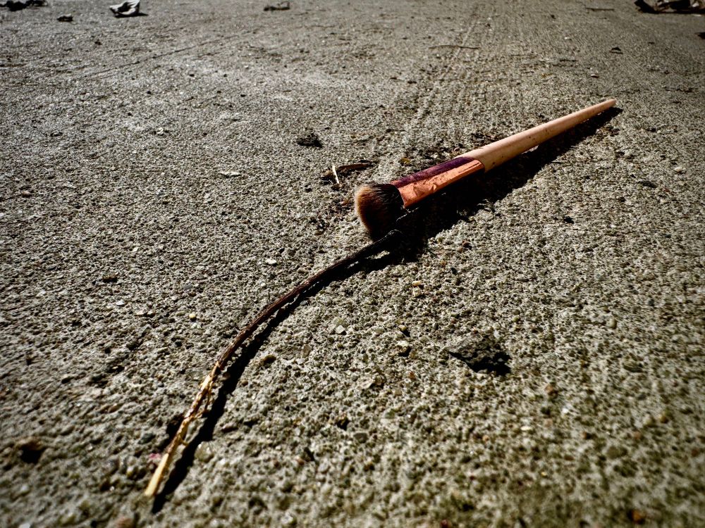 A relic of pointless creation, discarded on indifferent asphalt. The universe never asked for beauty, nor for the hands that sought to shape it. In the end, all art is as forgotten as the lives that made it—mere echoes in a void that never cared.