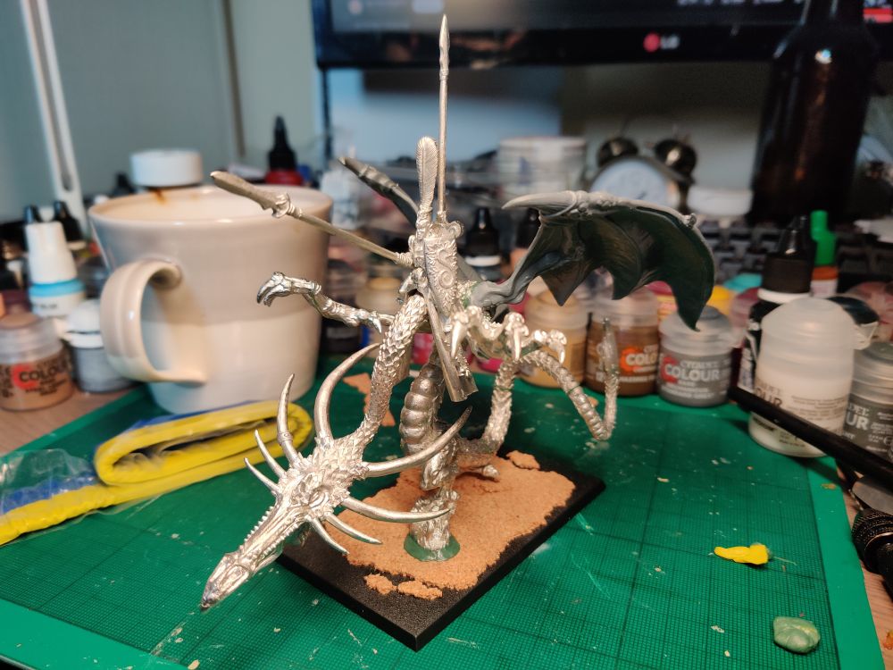 Wood elf Glade Lord on Forest Dragon - fully assembled