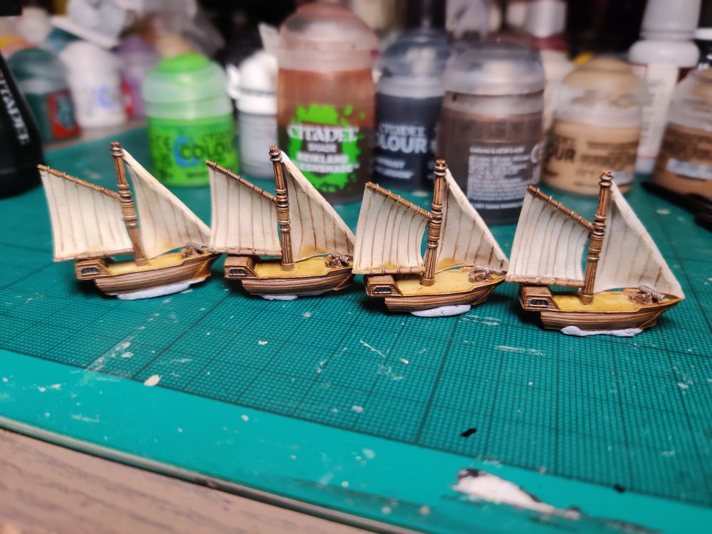4 Basilean Sloop boats, starboard side