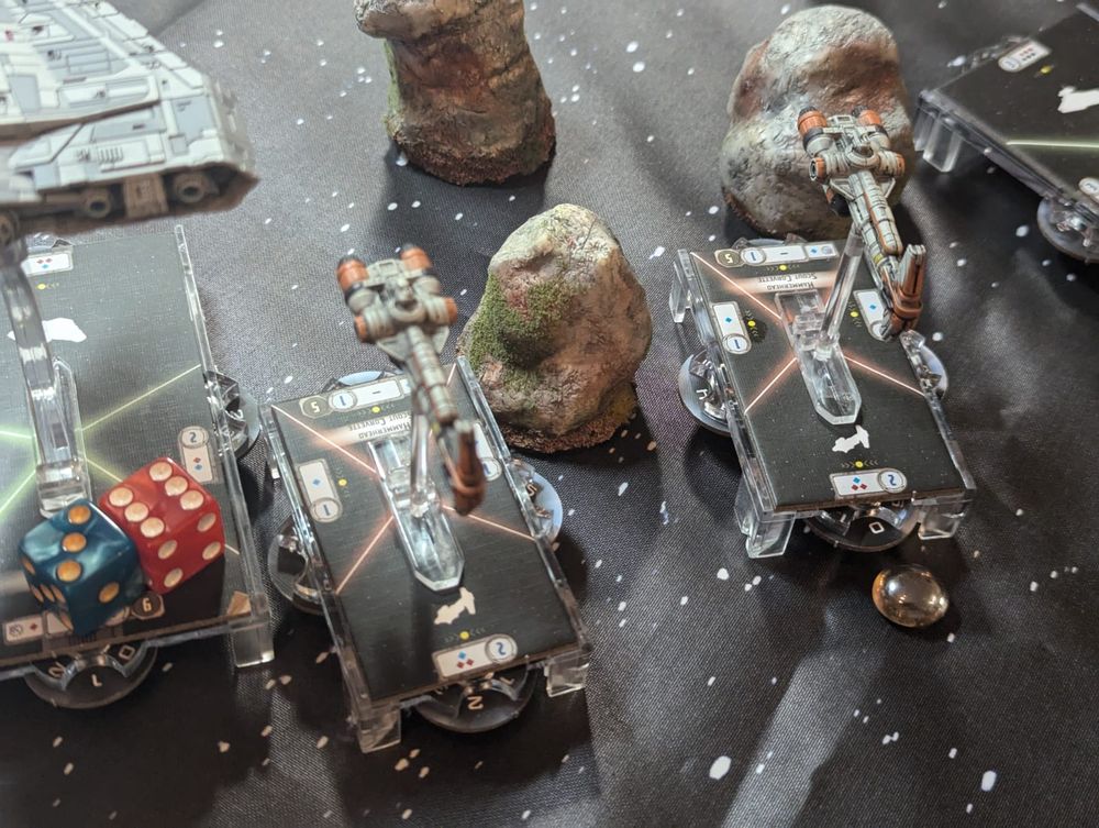 Void Admiral with Armada models, a tabletop with Star Wars battleship Miniatures, daring maneuvers