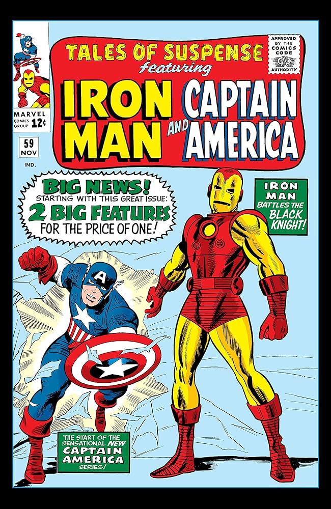 The cover of the Marvel comic Tales of Suspense Number 59 featuring Iron Man and Captain America