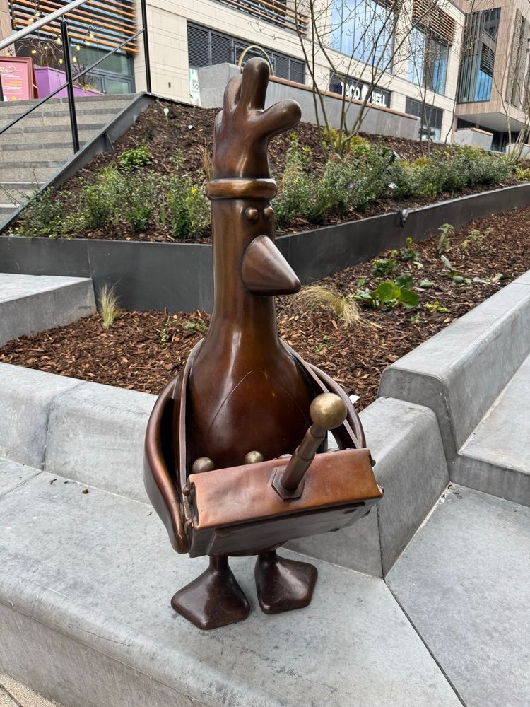 Feathers McGraw statue 

