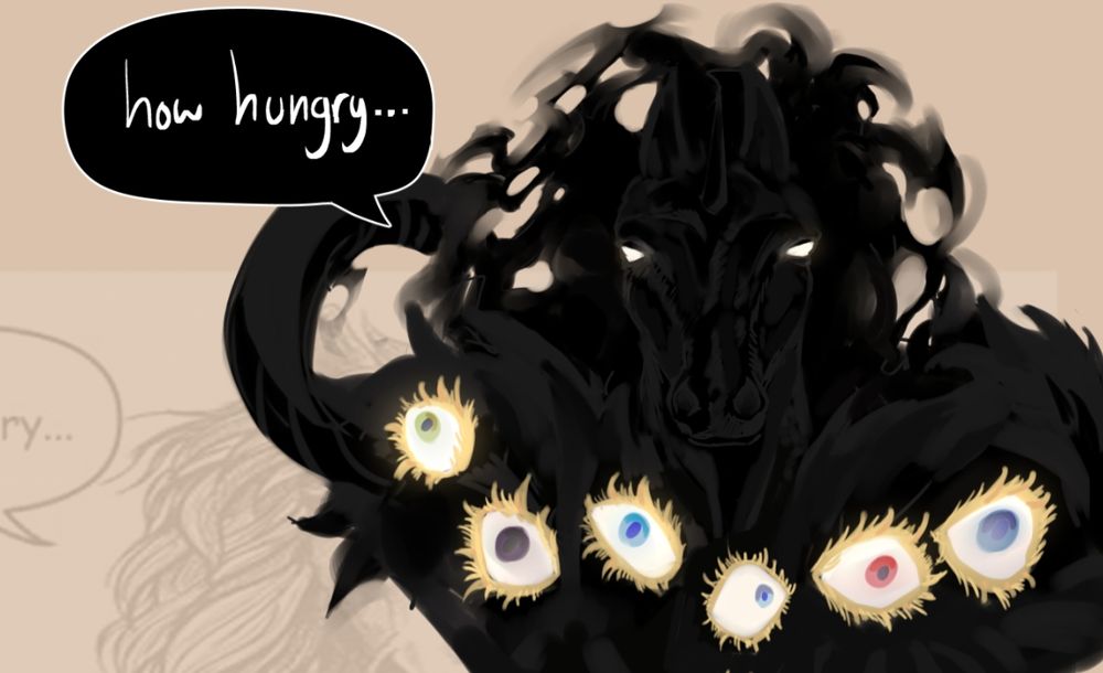 How Hungry meme but as the character Nightmare from Date Everything!