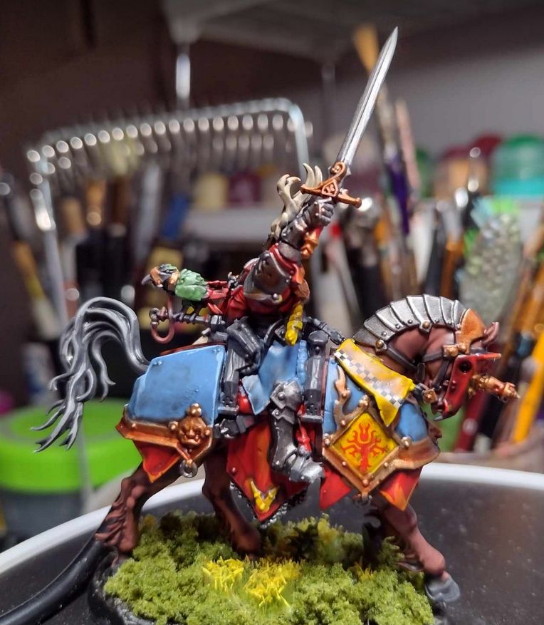 Horse knight from Warhammer Age of Sigmar Cities of Sigmar all painted up.