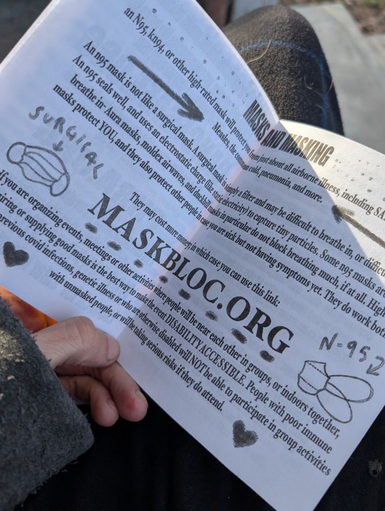 a zine with a yellow cover the centerfold about maskbloc.org