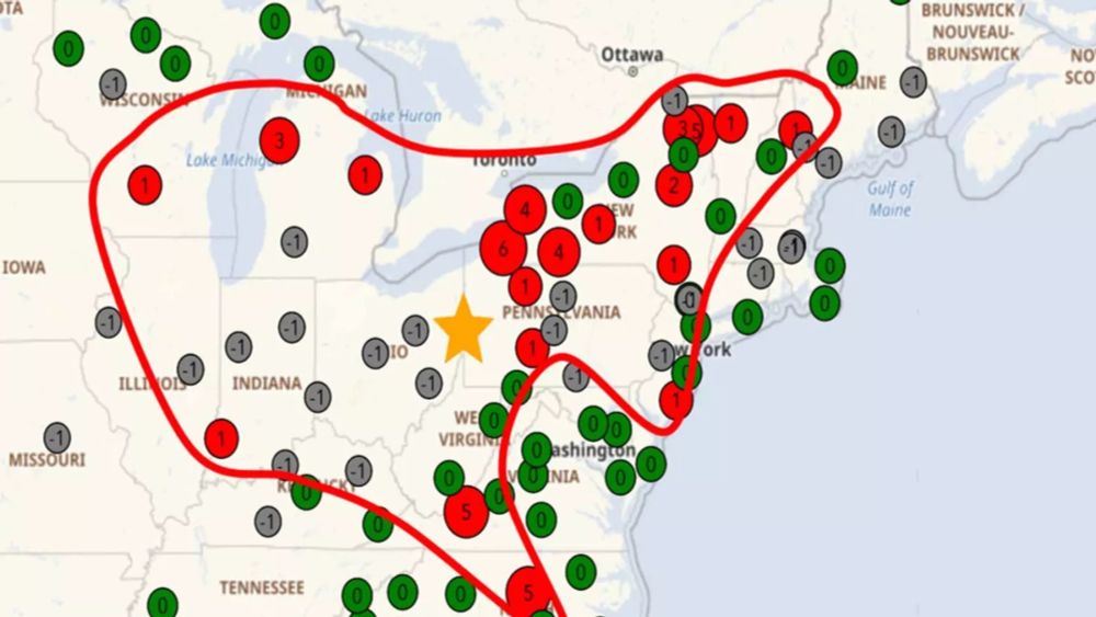 Maps reveal pollution fallout from Ohio train derailment—With 16 states hit