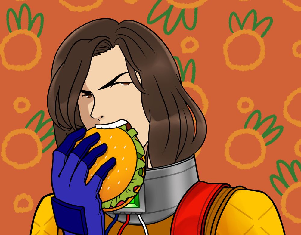 Speedy eating cheeseburger