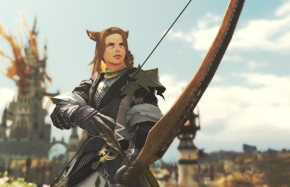 Axle holding a bow in final fantasy 14