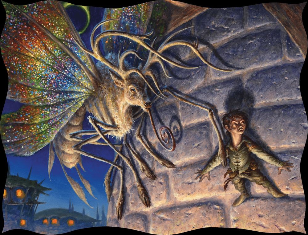 "In Ballynock, the terrifying appearance of an incarnation of nature inspires a kithkin’s fear"