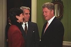 Bill Clinton with Gislaine and Epstein