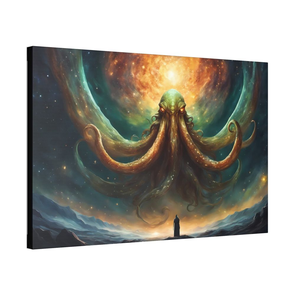 Cthulhu's Witness: Lovecraftian Night Sky Fantasy Canvas Wall Art | NW