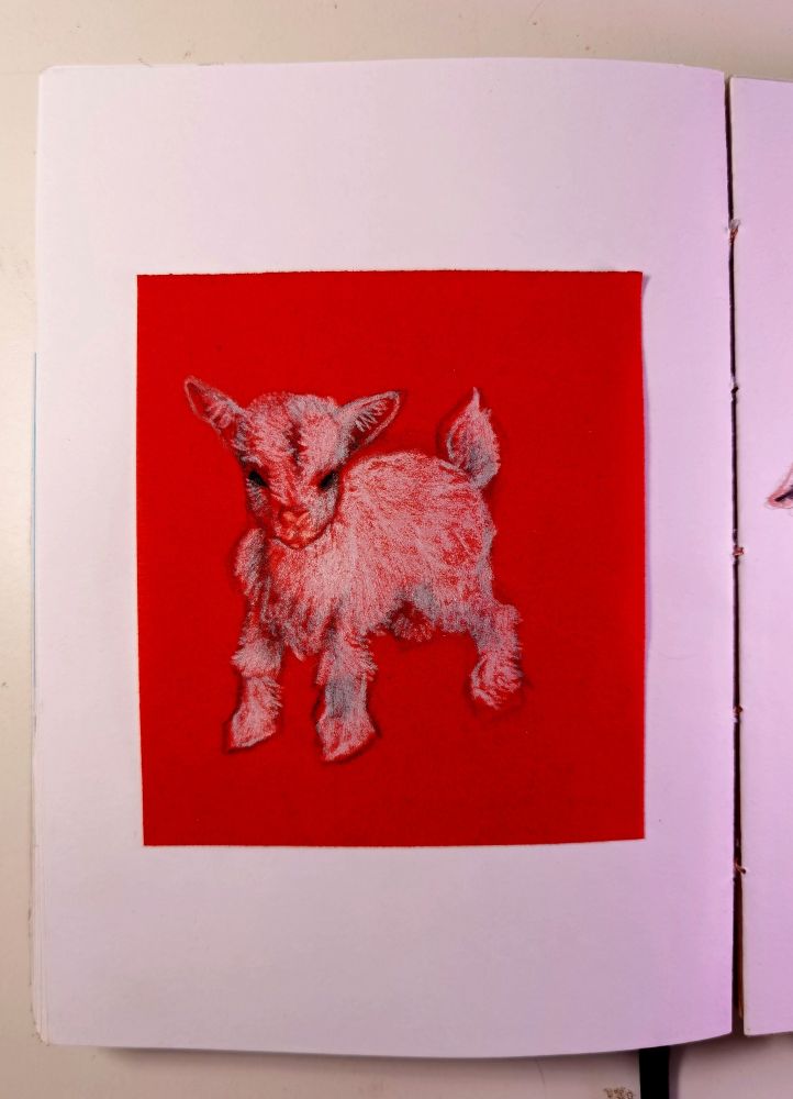 Pintura de lápis de um cordeiro