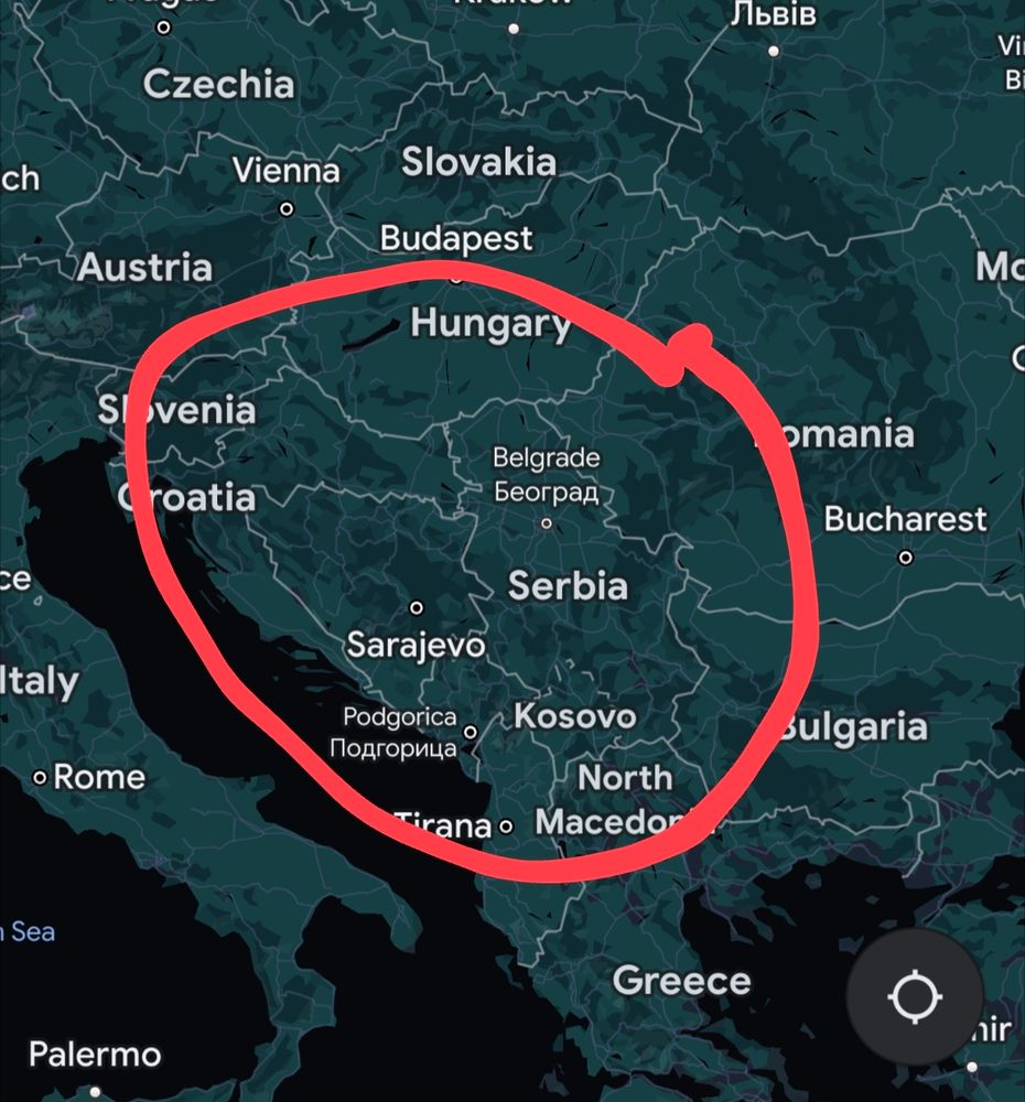 map with the balkans circled