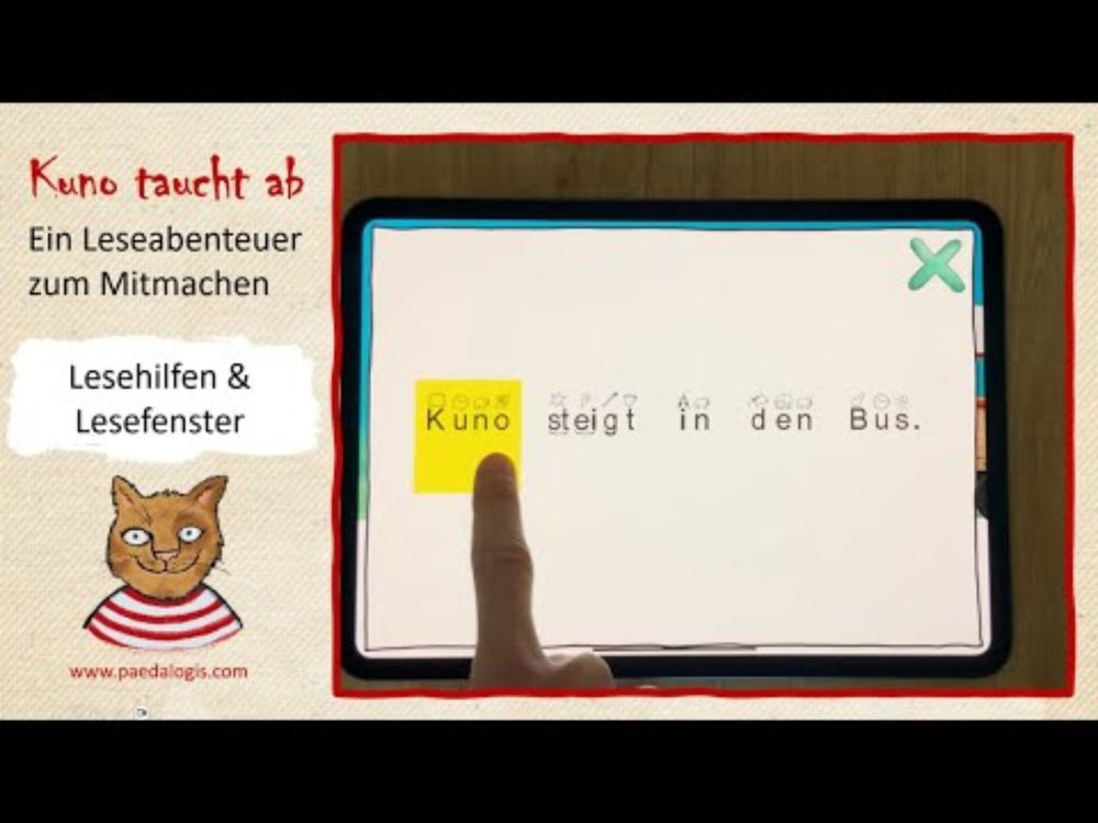 Lesehilfen & Lesefenster - App "Kuno taucht ab"