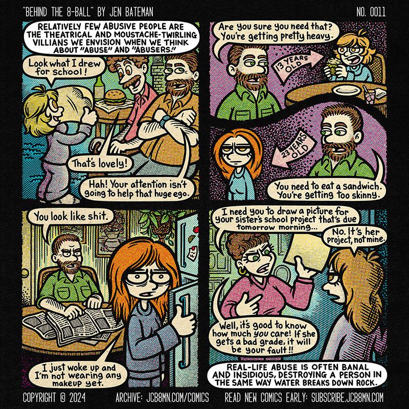 Behind the 8-Ball No. 0011: Murder by a Thousand Cuts by Jen Bateman (Comic Page)