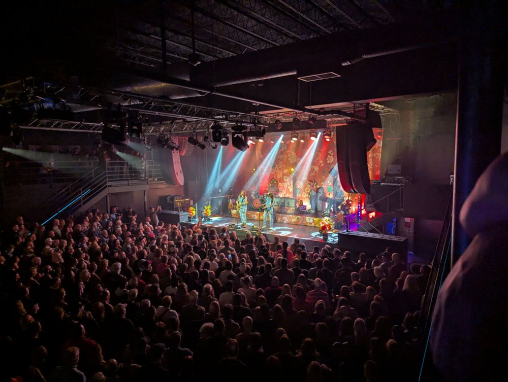 A photo of Larkin Poe on stage at First Avenue Minneapolis. The crowd can be seen.