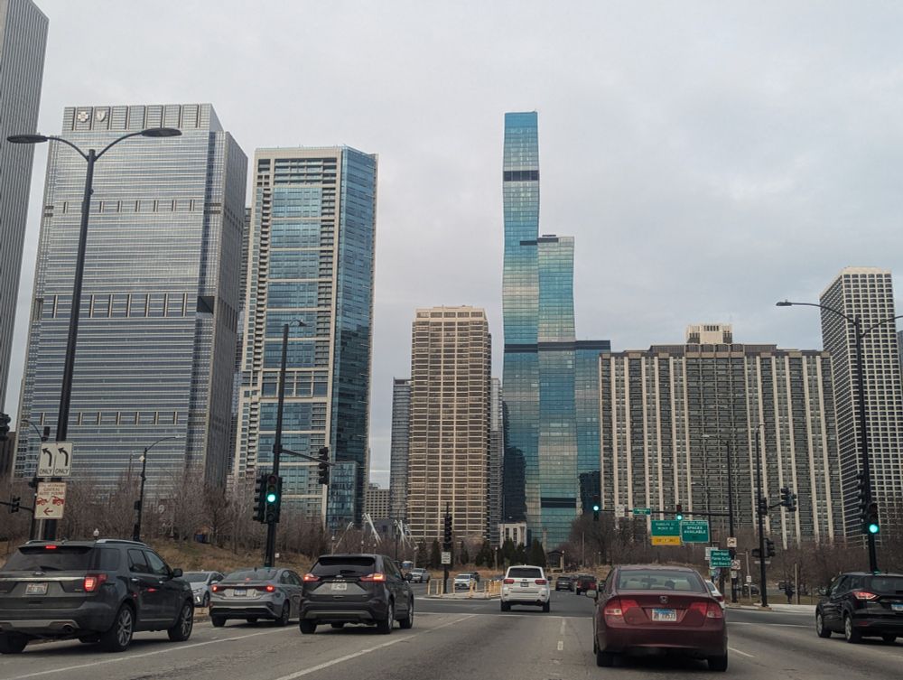 A landscape shot of the Chicago skyline driving north on lake shore drive. Magnificent indeed.  