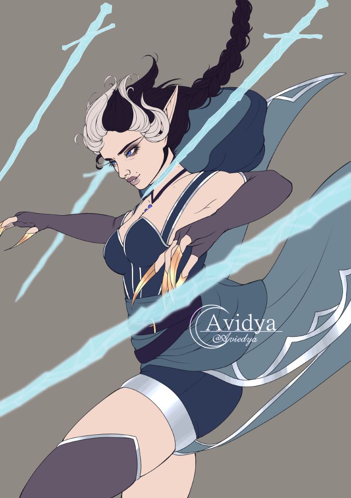 Flat colours, with some early quick rendering on the metallic bits and the character's makeup.