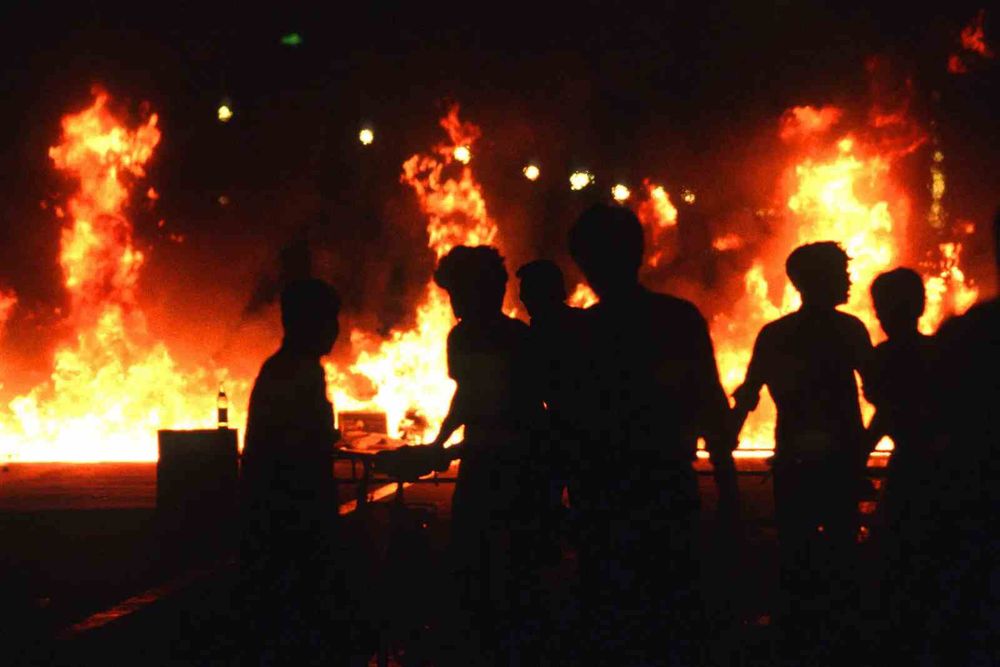 A view of Tiananmen Square in Beijing on the night of June 4, 1989 after the Chinese Communist Party ordered its army to attack the pro-democracy movements’ protest.  Credit: Peter Charlesworth
