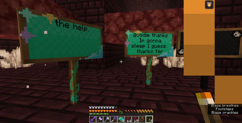 cE signs in response to the knowledge that Lackey was still around.
Sign text reads from right to left: "goodie thanks Im gonna sleep I guess. thanks fer the help." 

They quickly curl up and sleep, feeling....oddly okay with Lackey being nearby. They hold their plushie tightly and dream of their family. 

They miss their parents and siblings.