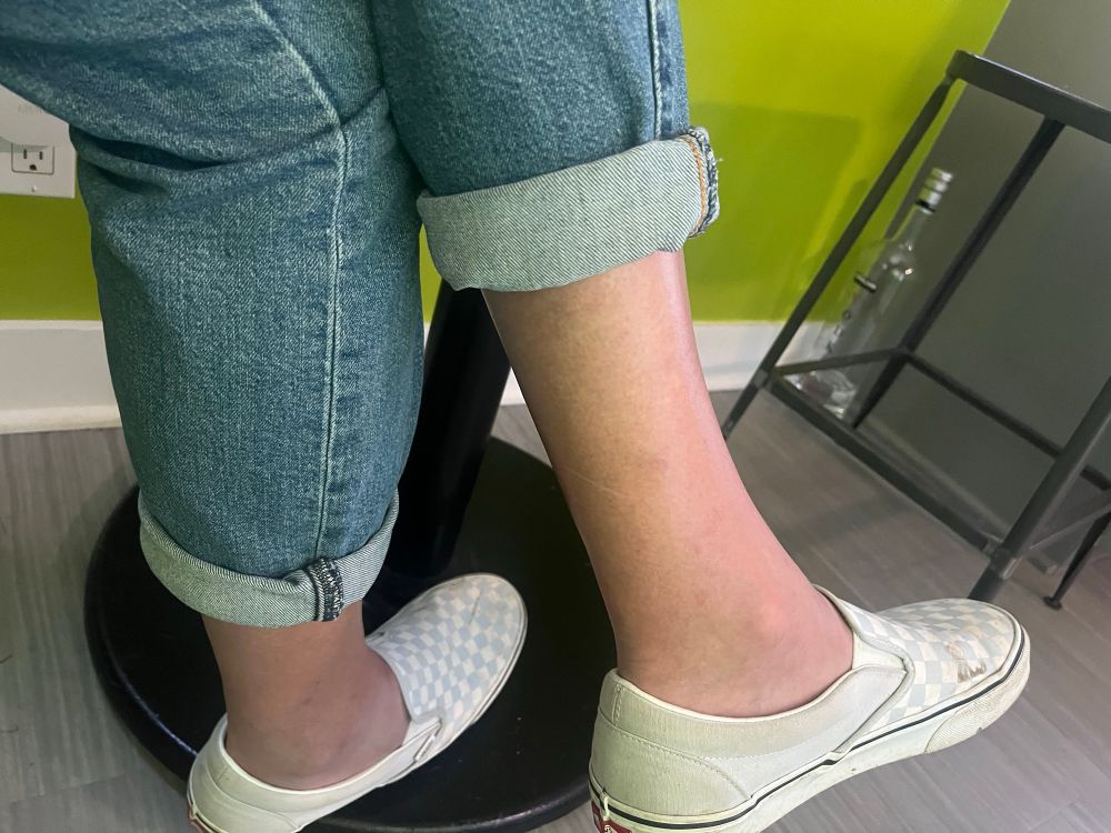 Boy ankles.  Rolled up jeans and cute vans.  Hate that I’m this cute.