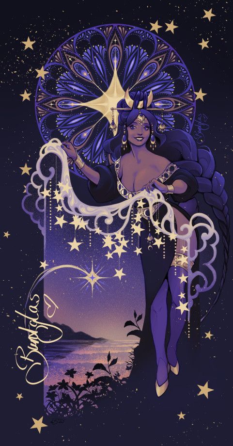 Decorative llustration of my shooting star bunny themed OC Misam