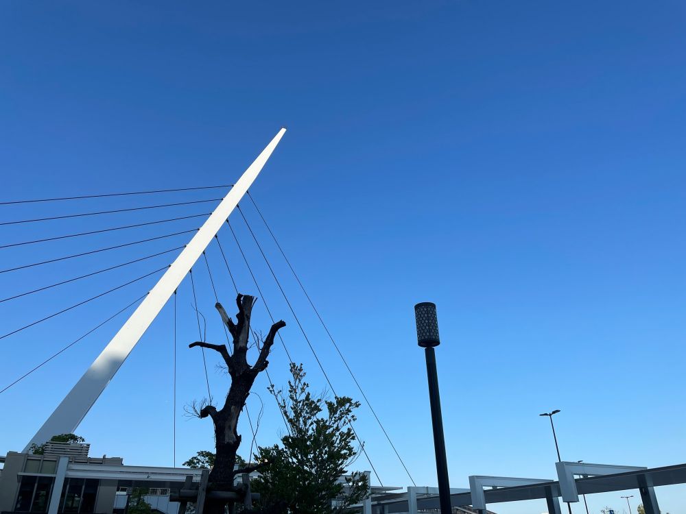 東京テレポート駅前から夕方の青空