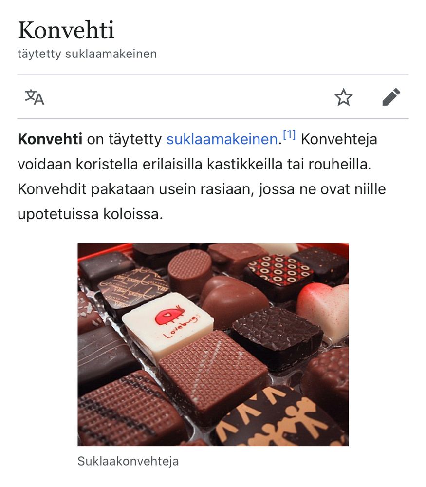 Kuva Wikipedian Konvehti -artikkelista.