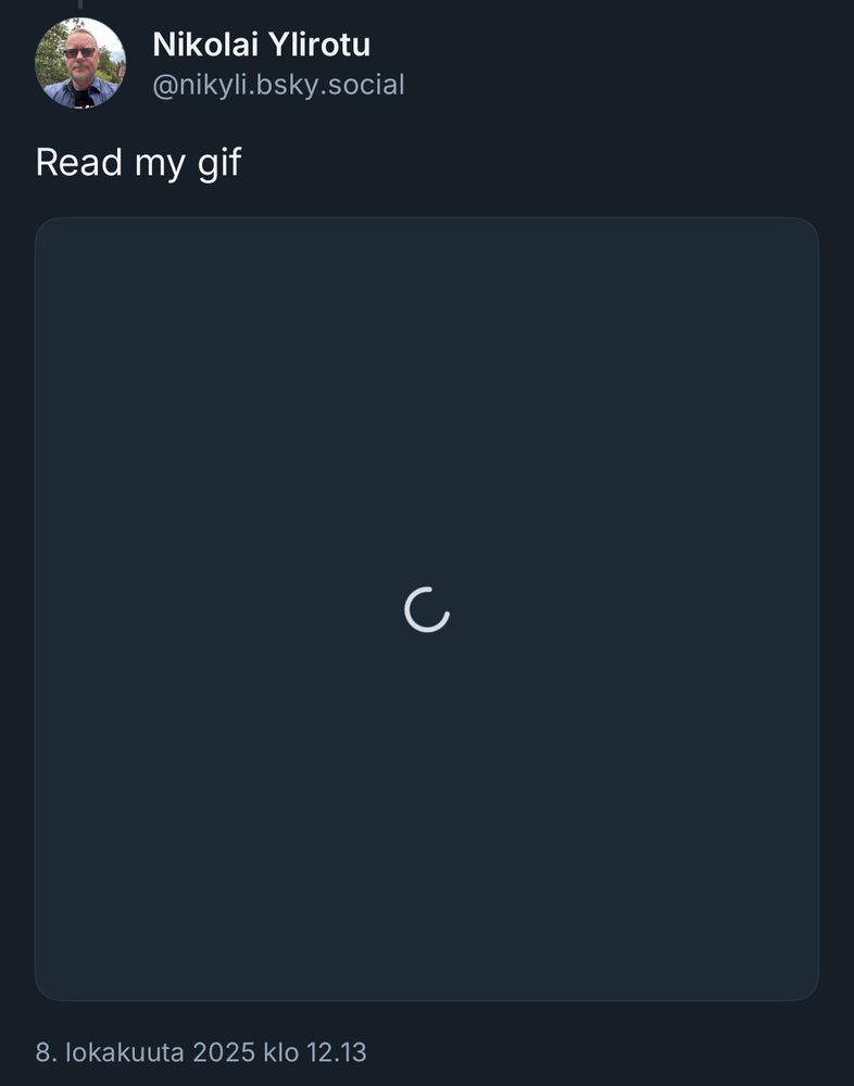 Kuvakaappaus, jossa gif latautumassa.