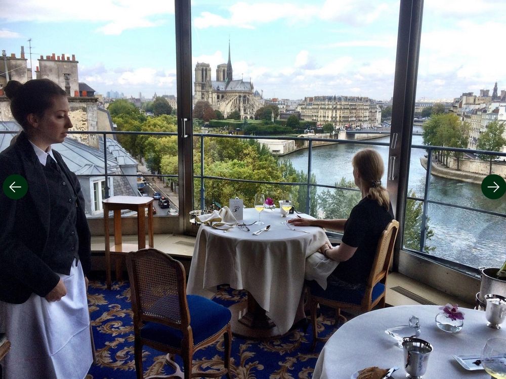 Tour D’Argent restaurant with view of Notre Dame 