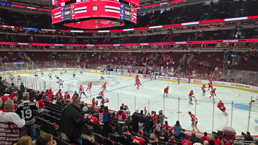 Pre game images of the United center