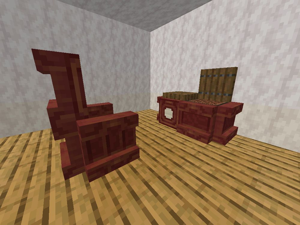 different angle, showing the TV and a chair