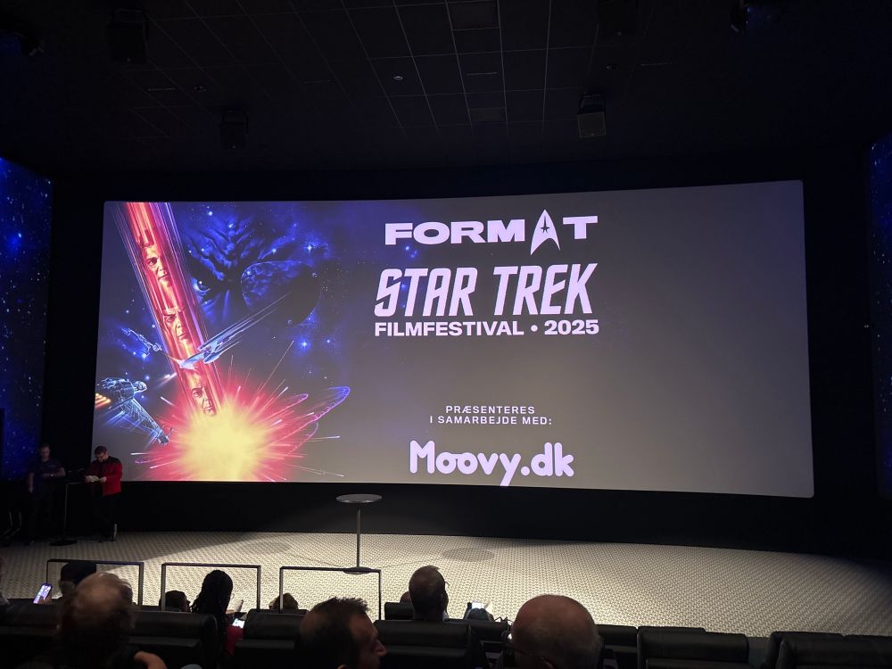 A movie screen displaying “Star Trek Filmfestival 2025” and the poster artwork of Star Trek The Undiscovered Country