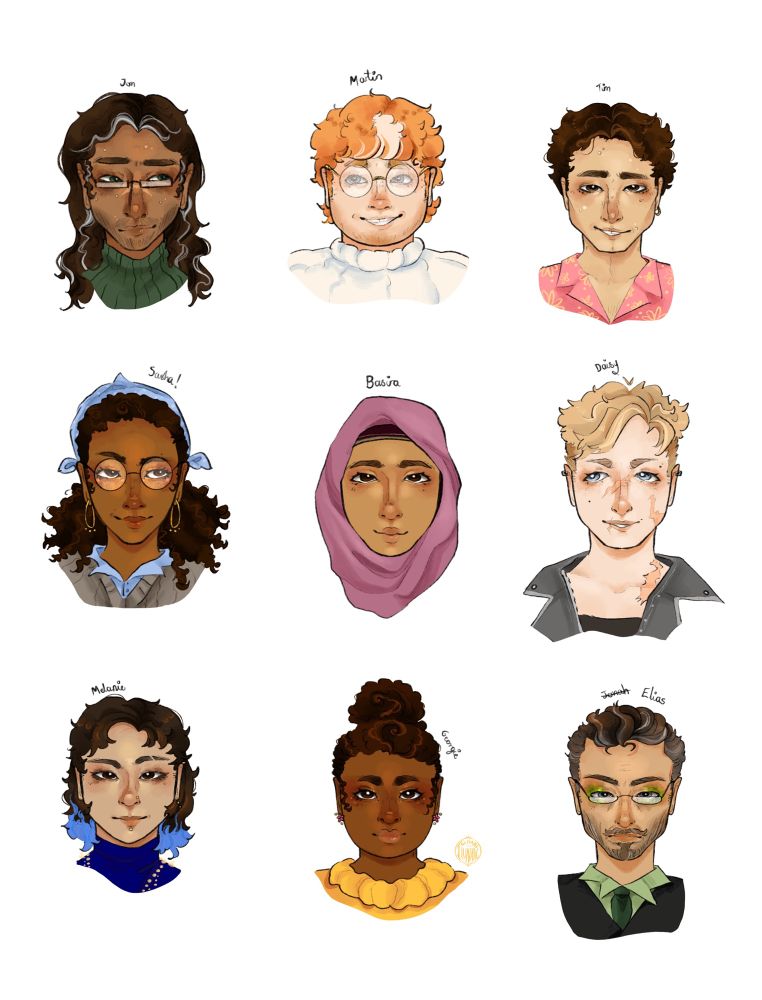 An illustration of the main characters of The Magnus Archives.
