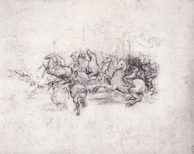 Group of riders in the Battle of Anghiari
