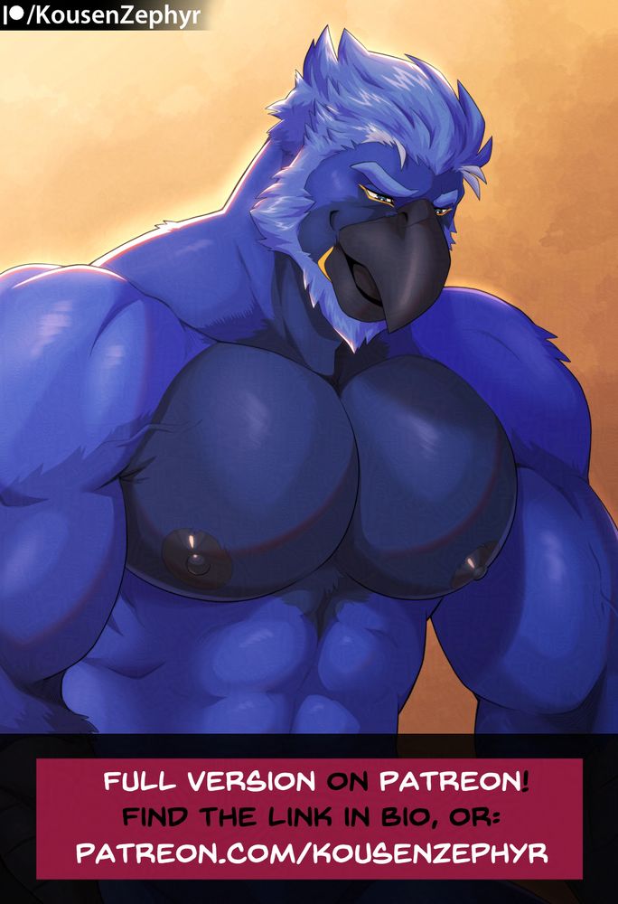 Cropped teaser: Pedro, a male anthropomorphic hyacinth macaw