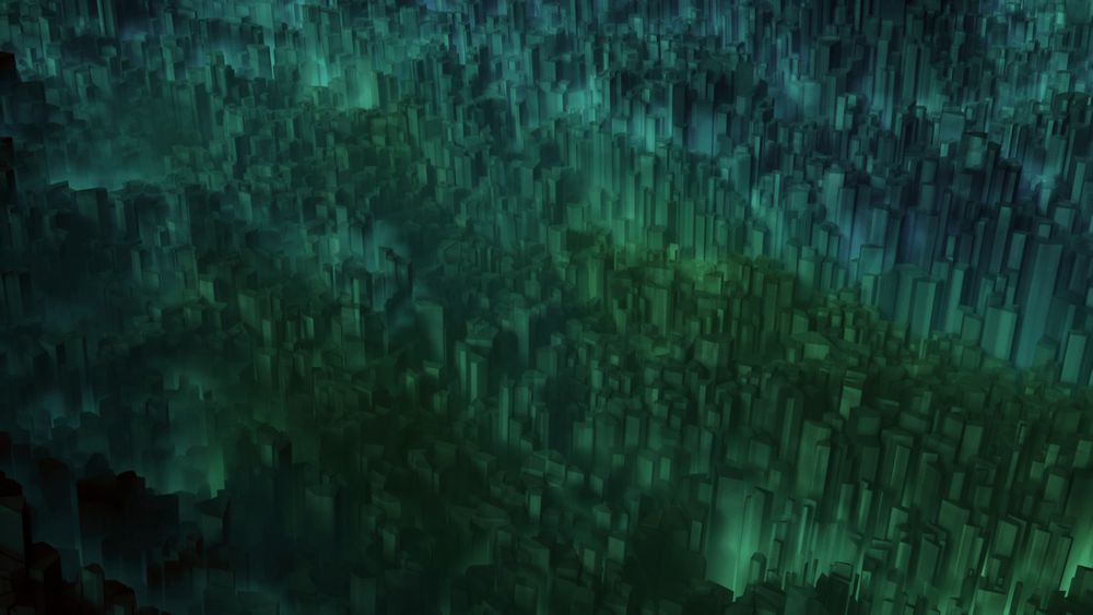 A crystalline city-scape of haze, Houdini