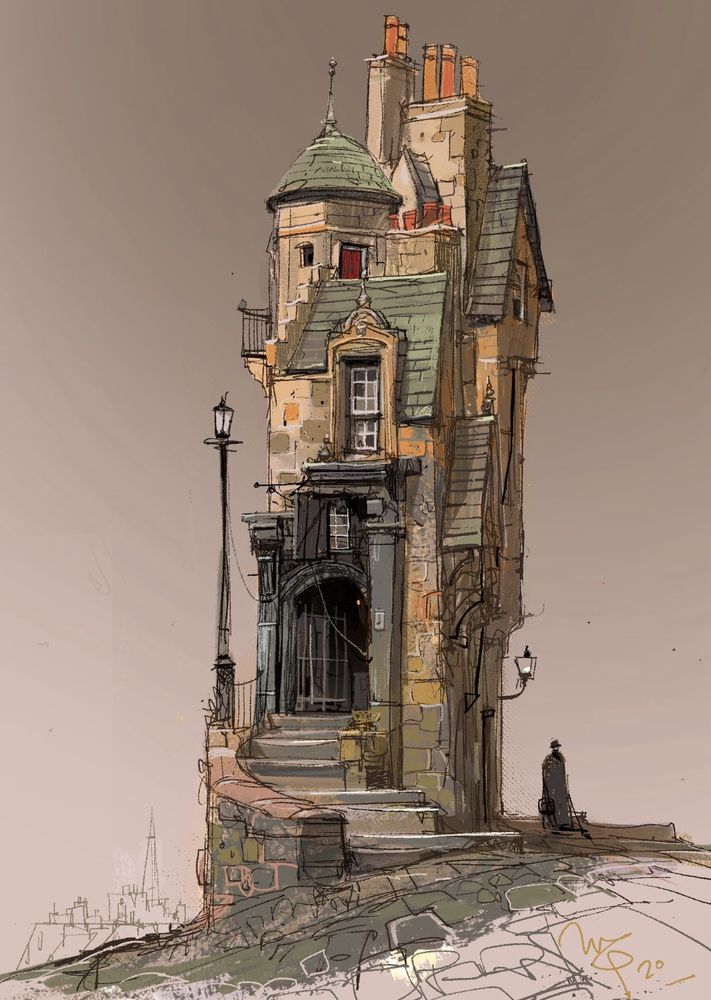 Digital painting, Edinburgh Old Town vibez 
