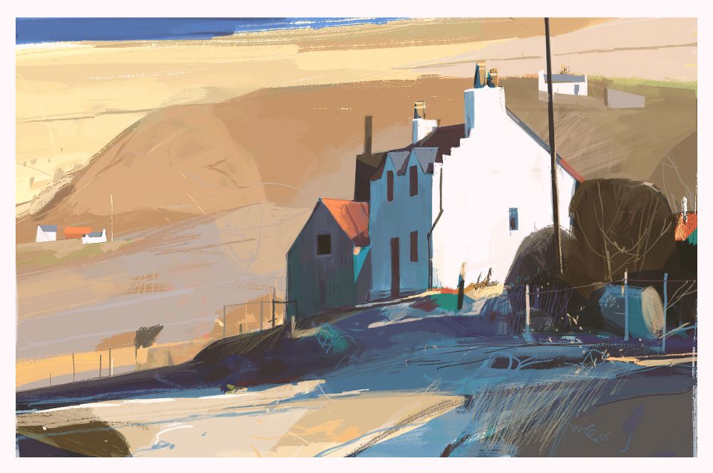 Digital painting inspired by the landscape of north west Scotland 
