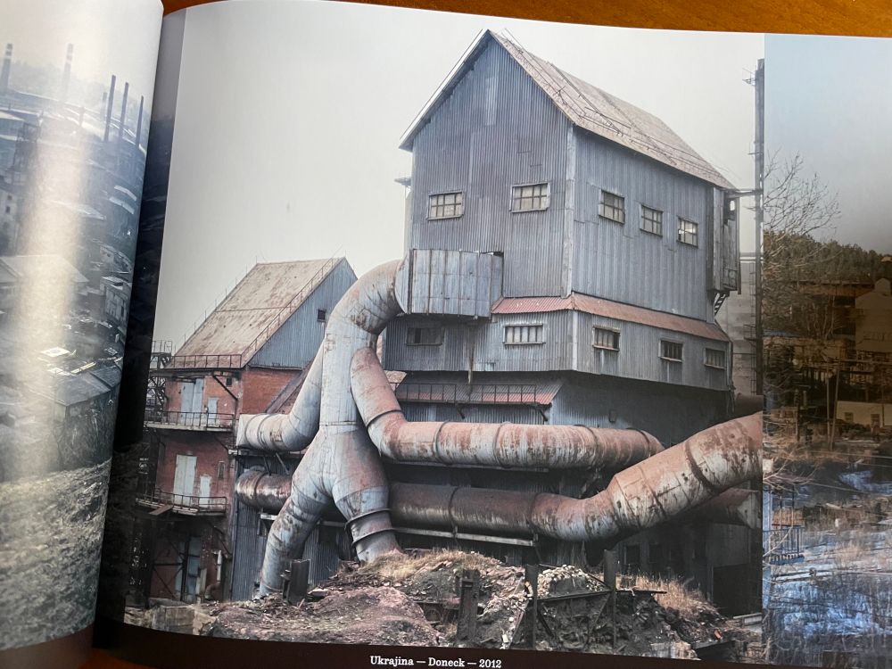 A page from ‘Železo v krvi’, Viktor Mácha’s book of photographs documenting steelworks and forges around the world 