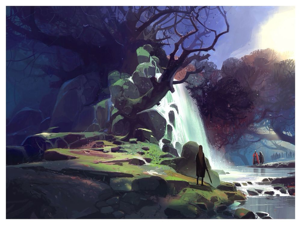 Digital painting, cover art for ‘Here Lies Arthur’ by Philip Reeve