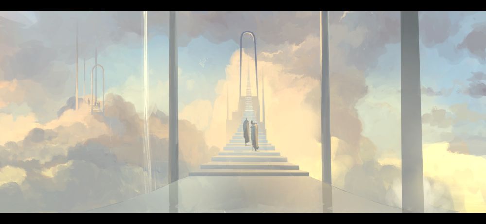 Digital painting, Mount Olympus environment design 