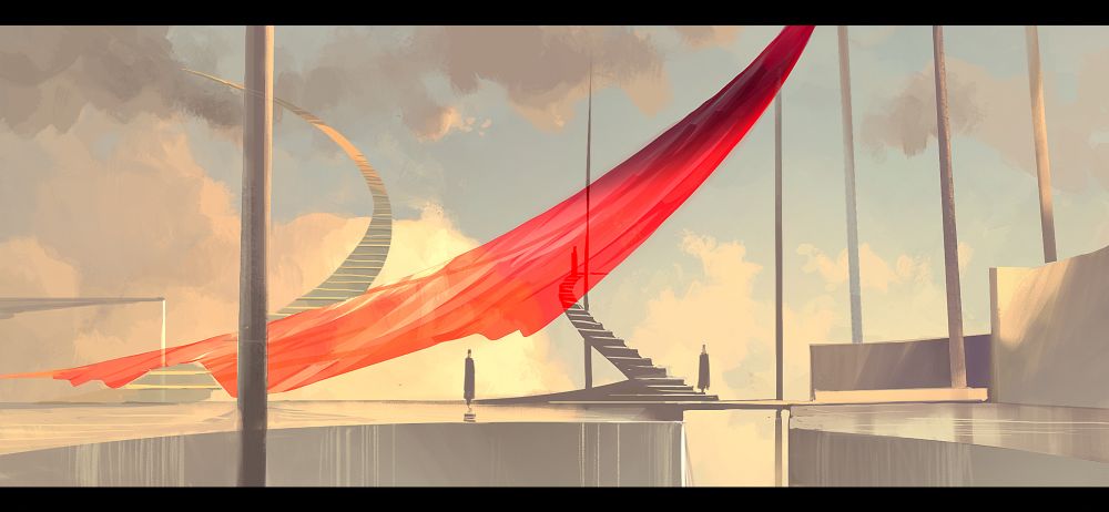 Digital painting, Mount Olympus environment design 