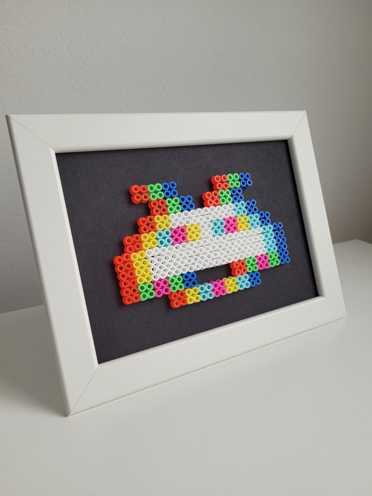 Space invaders pixel glitch art, handmade by @caveofpixels 