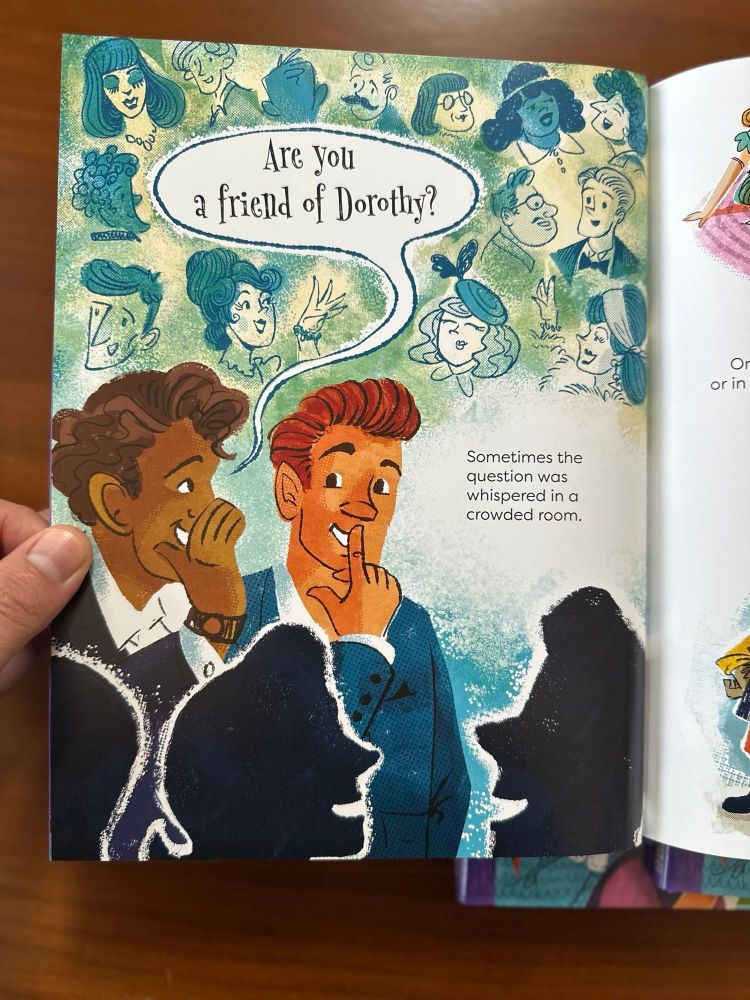 Photo showing an opening page from my new book "Are you a Friend of Dorothy?"
#kidlit #kidlitart #kidlitillustrator #lgbtqbooks