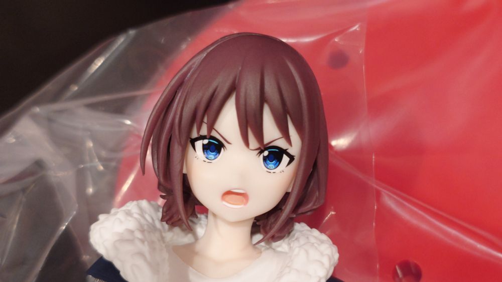 Zoom up of the figure's angry face