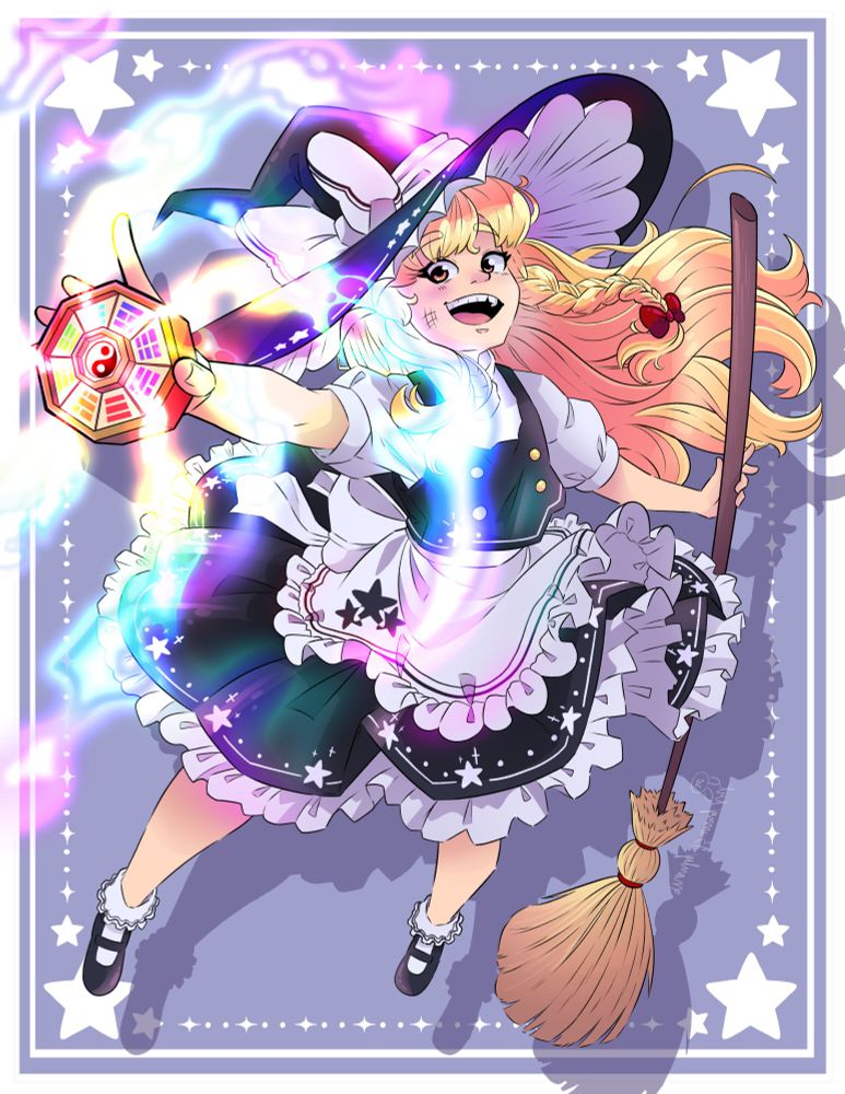 Touhou, Marisa Kirisame, Fan art, art, indie game