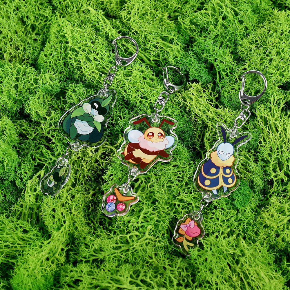 Acrylic charms, Bug Fables, Kabbu, Vi, Leif, fan art