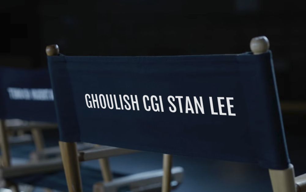 casting chair that says GHOULISH CGI STAN LEE