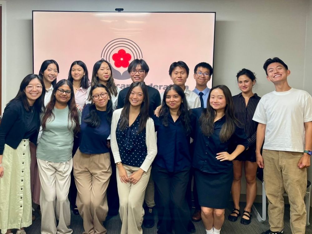 A photograph of Charles B Wang Community Health Center Project Ahead interns at the Asian American Federation's office.